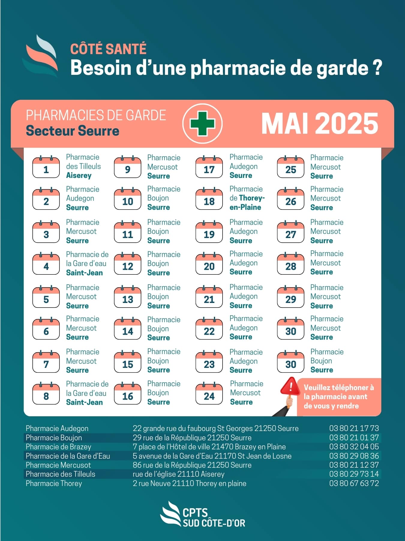 pharmacie de garde mai 2025 seurre