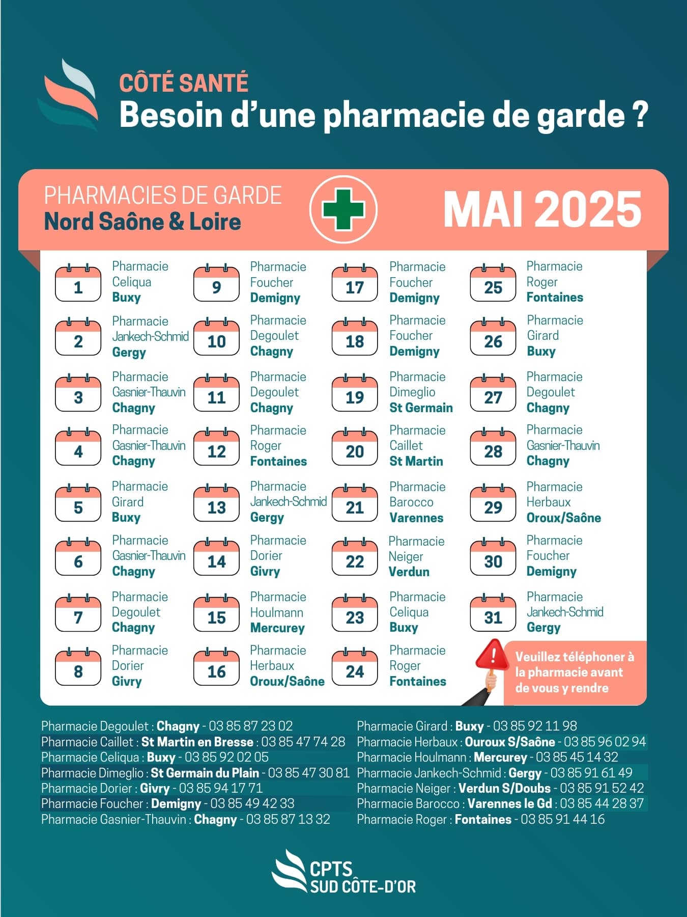 pharmacie de garde mai 2025 saone et loire