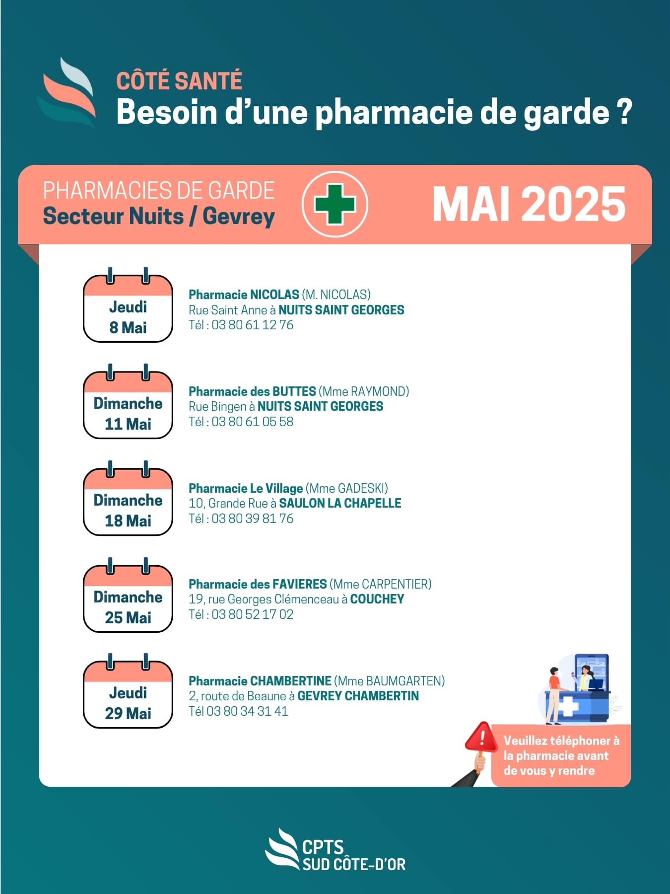 pharmacie de garde mai 2025 nuits gevrey